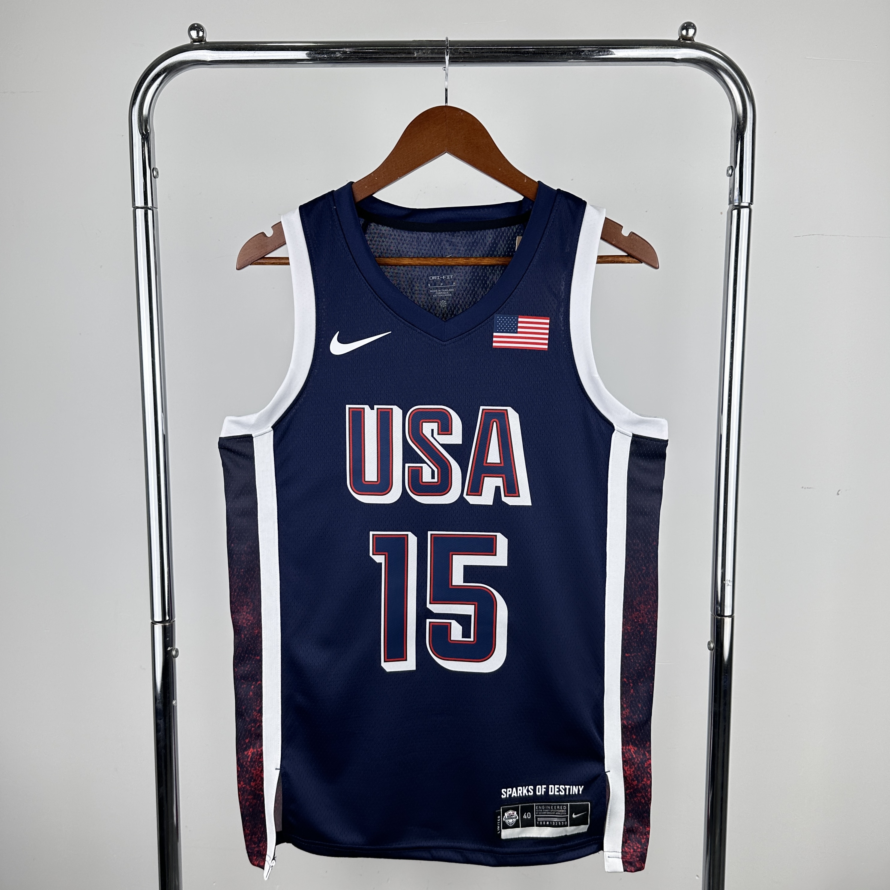 2024 Olympic USA #15 Booker Blue Nike NBA Jersey->->NBA Jersey